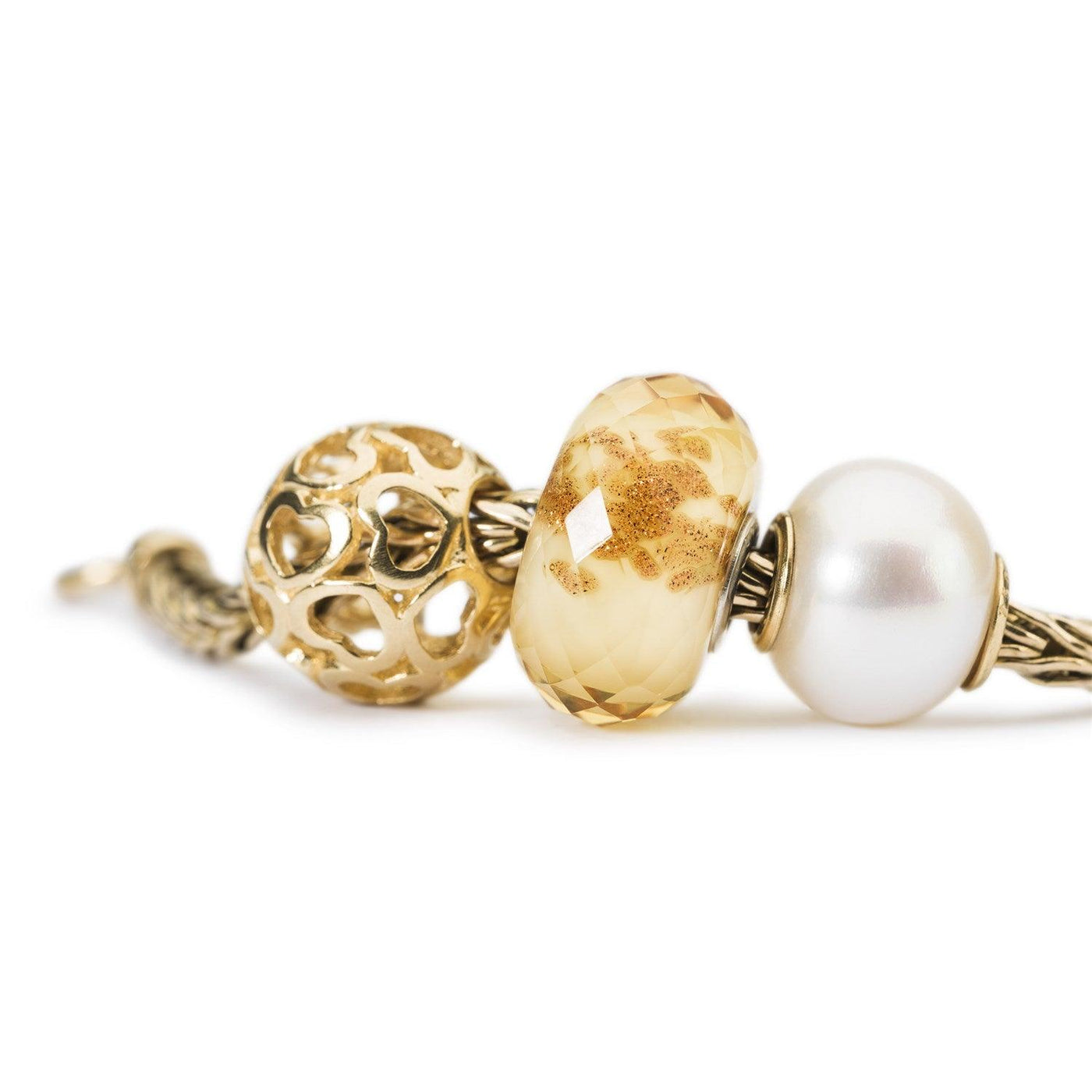 Fehér gyöngy arannyal bead - Trollbeads Ékszerek Magyarország